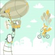 Papel de Parede - Painel bike e balão