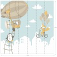 Papel de Parede - Painel bike e balão